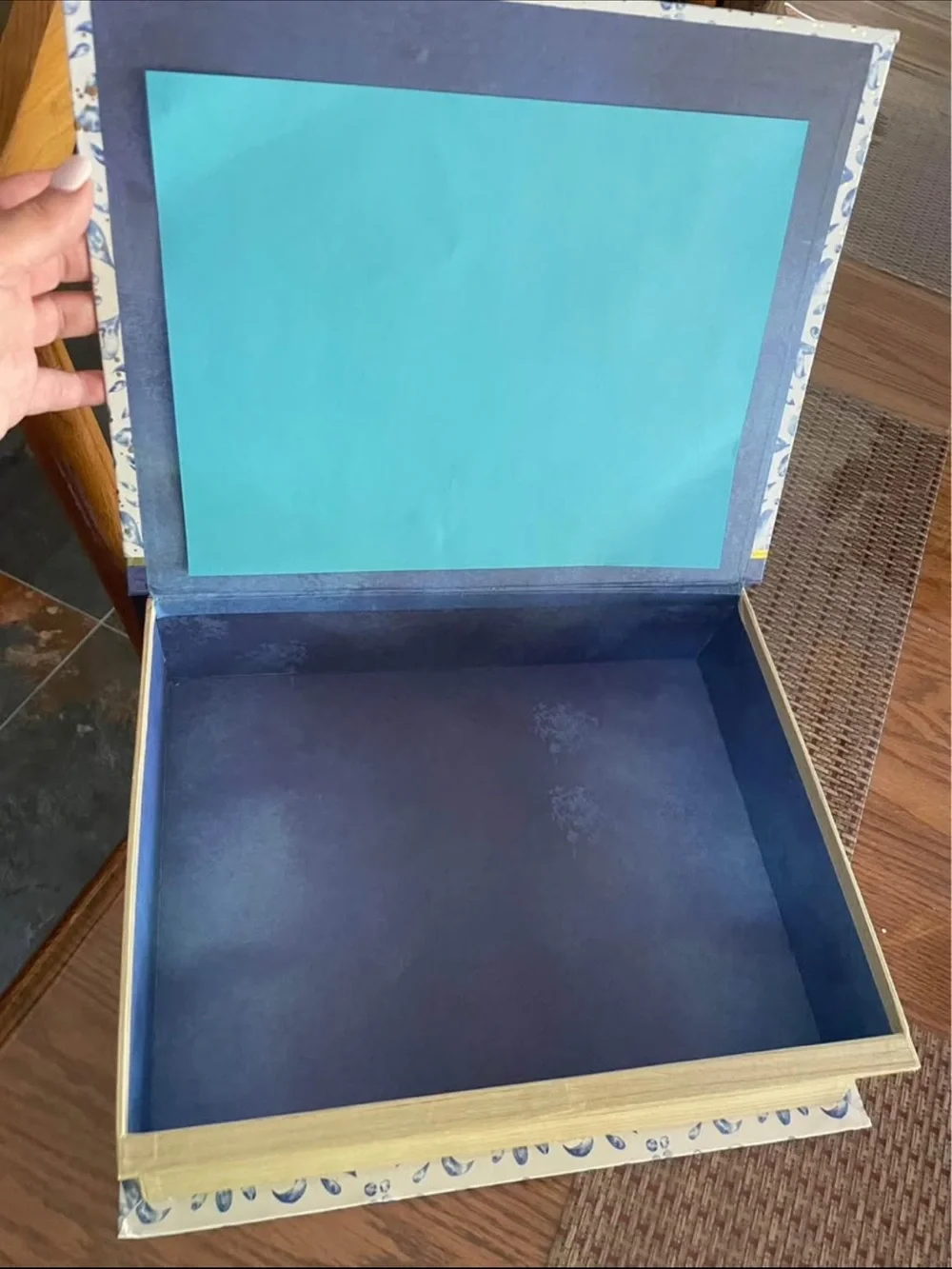 Decorative Blue and White Patterned Home Accent Box